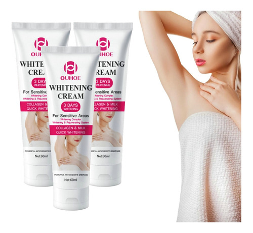 3×crema Blanqueadora Corporal Instantánea Áreas Intimas C