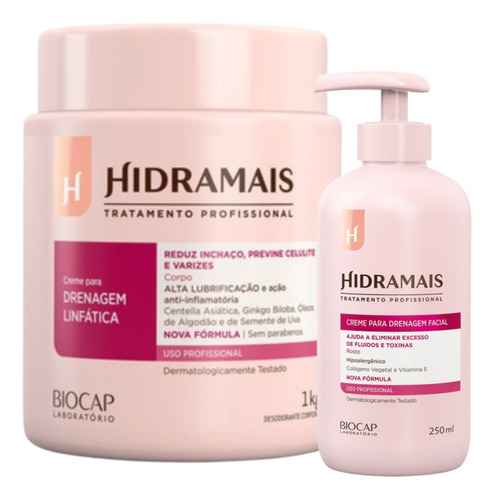  Hidramais Kit Drenagem Linfática 1kg + Drenagem Facial 250ml