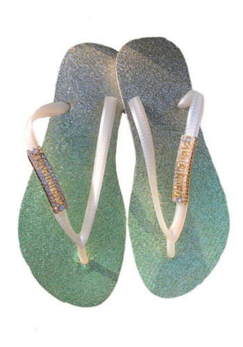 Chinelo Havaianas Personalizado. Glitter Cores Tendência.