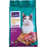 Ração Para Gatos Castrados Carne, Frango E Peixe Qualitá 3kg