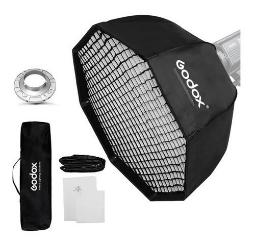 Softbox Bowens C/ Grid Godox 95cm Octagonal Para Flash Tocha