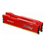 Kingston Fury Beast Red 8gb Kit (2x4gb) 1866mhz Ddr3 Cl10