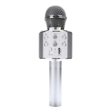 Microfone Bluetooth Sem Fio Youtuber Karaoke Reporter Cores Cor Prata