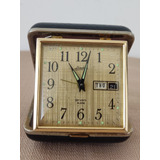 Reloj Portátil Cuerda Antiguo Despertador Calendario Linden 