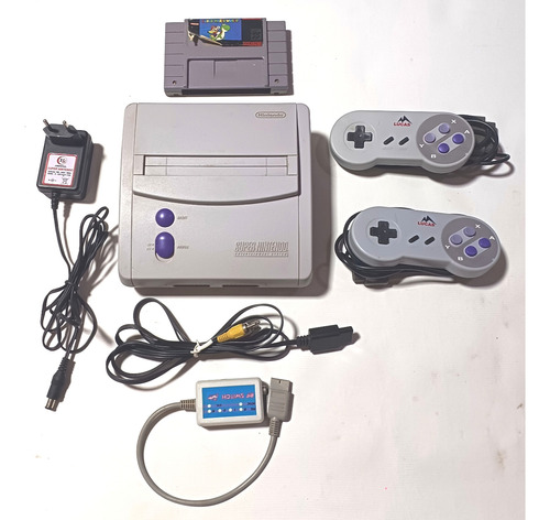 Console Super Nintendo Snes Baby + Jogo Original + Caixa + 2 Controles