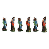 Pastores - Aldeanos 19 Cm En Caucho Italiano Set 6 Figuras