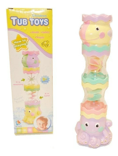 Juego Bebe Para La Ducha Bañera Tubo Apilable Gira 26 Cm