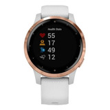 Smartwatch Garmin Vivoactive 4s 1.1  Caja 40mm De  Polímero Reforzado Con Fibra  White, Malla  White De  Silicona Y Bisel  Rose Gold De  Acero Inoxidable