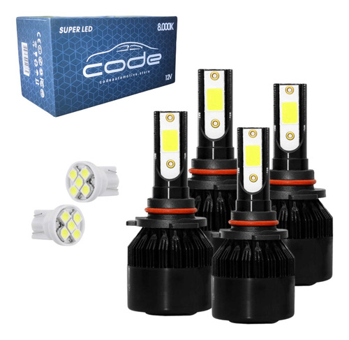 Kit 4 Lâmpadas Super Led 8000k Farol Alto E Baixo Sem Milha