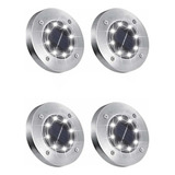 Lampara Solar 8 Leds Para Piso Jardín Cesped Exterior 4pzs