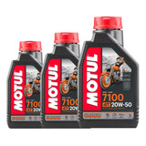 Pack Aceite Moto 4t Motul 7100 20w50 1l Sintético 3l