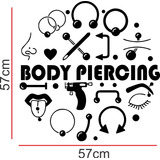 Adesivo Studio Body Piercing Ink Tatuagem Parde Porta