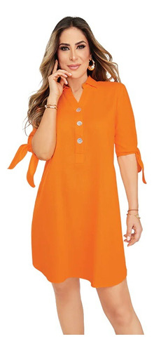 Vestido Casual Mujer Naranja 960-73