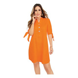 Vestido Casual Mujer Naranja 960-73