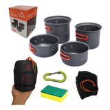 Kit Panela Camping Conjunto 4 Peças Para Trekking E Trilhas