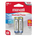 Par Bateria Pila Maxell Alcalina Aa X2 1.5v  Duracion Maxima