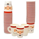 50 Vasos Desechables De Navidad Asas 9 Oz. Rostro De Sa...