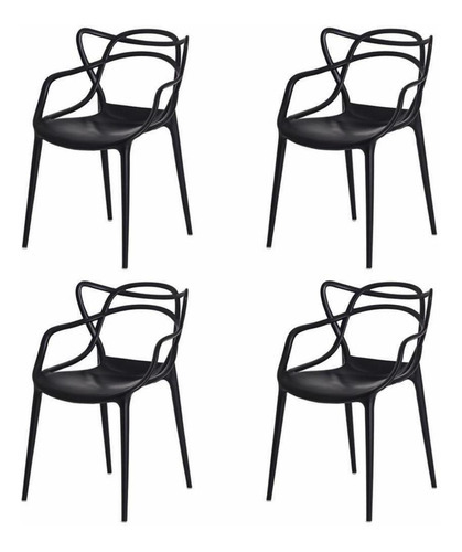 Kit 4 Cadeiras Sala Mesa Para Jantar Allegra Master Design
