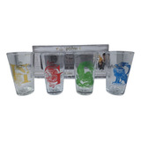 Juego 4 Vasos De Vidrio Harry Potter 4 Casas Hogwarts 470 Ml