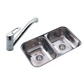 Bacha Para Cocina Doble Johnson C28 Griferia Fv Arizona