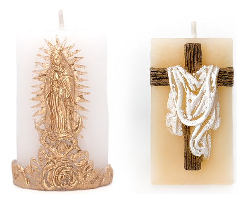 Recuerdo Luctuoso 30 Velas Cruz Y Virgen Guadalupe Novenario