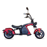 Moto Eléctrica Chopper Gilroy Motor Bateria Litio Color Rojo