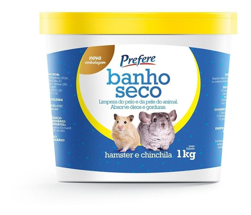 Banho A Seco Para Hamster E Chinchila 1kg - Prefere