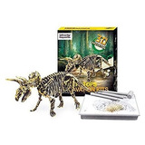 Dinosaurio Triceratops Esqueleto 3d Dino Fósil Kit De Excava