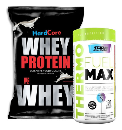 Thermo Fuel Max Star Quemador + Proteína Whey 1 Kg Hardcore