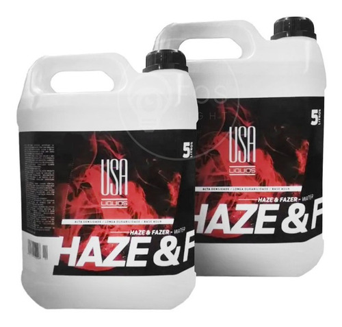 2x Líquido Para Maquina Haze A Base De Agua Fluído 5 Litros