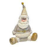 Papai Noel Decoração Natalina Boneco Enfeite Dourado 48cm