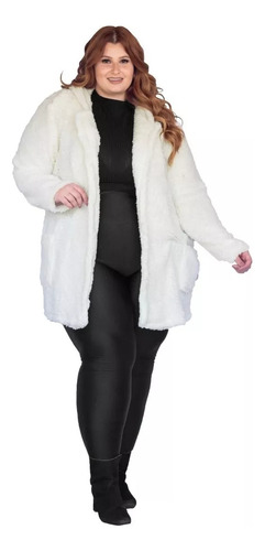 Casaco Feminino Teddy Plus Size G1 G2 G3 Outono Inverno C/nf