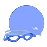 Escualo Set De Natacion Para Joven Gorra Y Goggle Azul