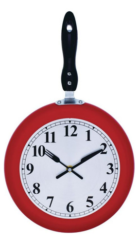 Reloj Cocina Sartén Rojo Just Home Collection