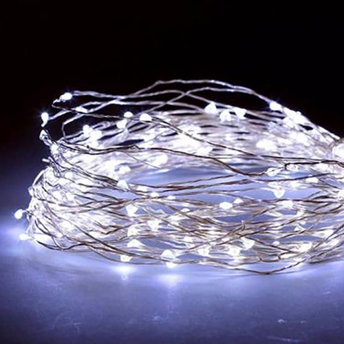 Cable Hilo Alambre Luz Led Calida Blanca 2 Metro 20 Luces