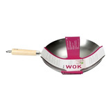 Sarten Wok Dexam 30cm Acero Al Carbon Mango De Madera