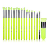 Docolor 15 Pcs Cepillos De Sombra De Ojos Top Plano Kabuki F