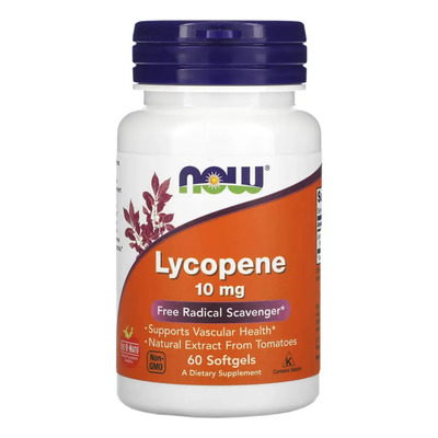 Now Foods, Licopeno, 10 Mg, 60 Cápsulas Blandas Sin Sabor | Envío gratis