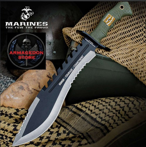 Cuchillo Bowie Kukri De Los Marines Usmc 42cm United Cutlery