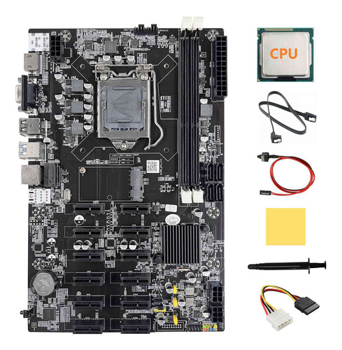 Placa Base B75 Eth Mining De 12 Pcie+cpu+cable Ide A 4 Pines