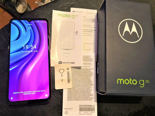 Celular Motorola G20 64gb + 4 Gb Ram Rosa Impecable Liberado