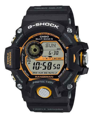 Reloj Casio G-shock Rangeman Gw-9400y-1 Original E-watch Color De La Correa Negro Color Del Bisel Negro Color Del Fondo Negro