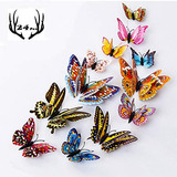 24 Pcs 3d Luminoso Mariposa Pegatinas De Pared Arte Dec...