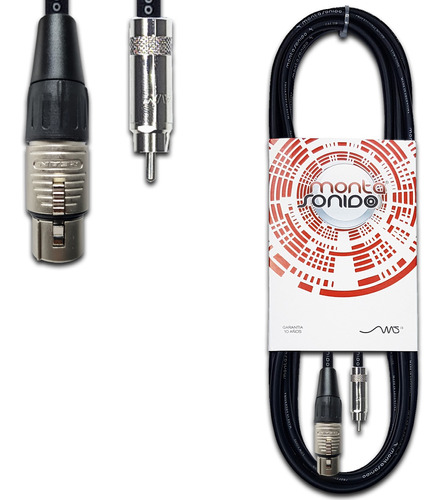 Cable Audio Canon Xlr Hembra A Rca Macho 2 Mts Mscables