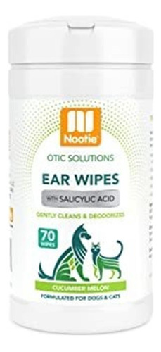 Nootie Pepino Melón Dog & ;amp; Cat Ear Wipes, 70 Count