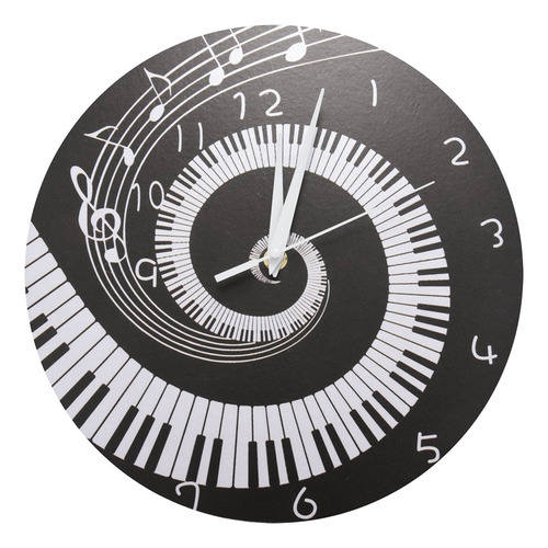 Elegante Reloj De Piano Con Teclado, Notas Musicales, Onda, 