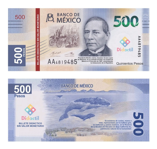 150 Billetes Juguete Prop Escenografia Utileria 500 Didactil