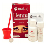 Kit Henna Makiaj Sobrancelha Necessaire Mixer Pincel Lapis Cor Marrom