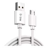 Cable Usb Cargador 2m Para Motorola E6 Play E6 Plus E7 Plus Color Blanco