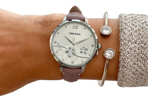 Reloj Tressa Dama Modelo Molly  Flores Chico  Garantia